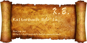 Kaltenbach Béla névjegykártya